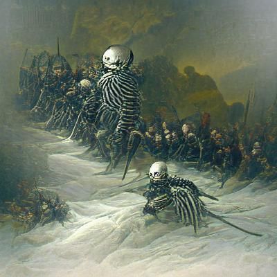 Skeleton Army in Gothic Horror Style