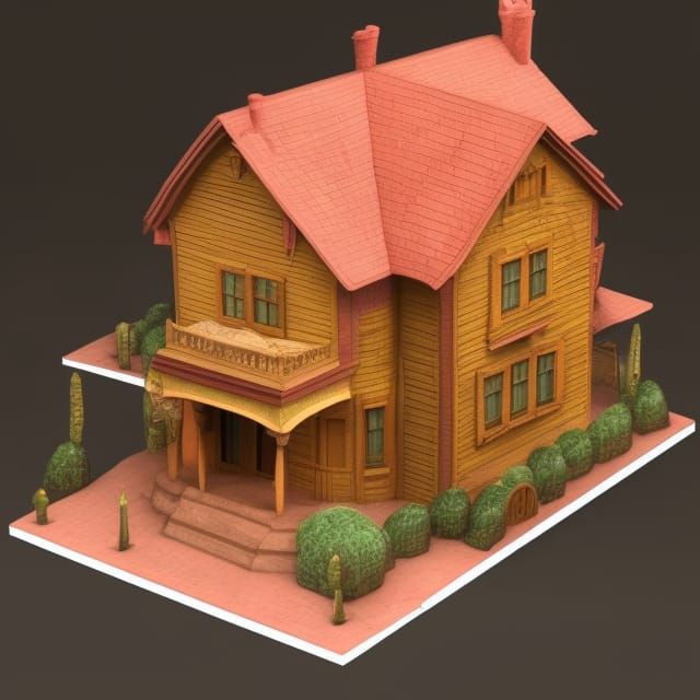 Hyperdetailed Victorian House: 3D Digital Art