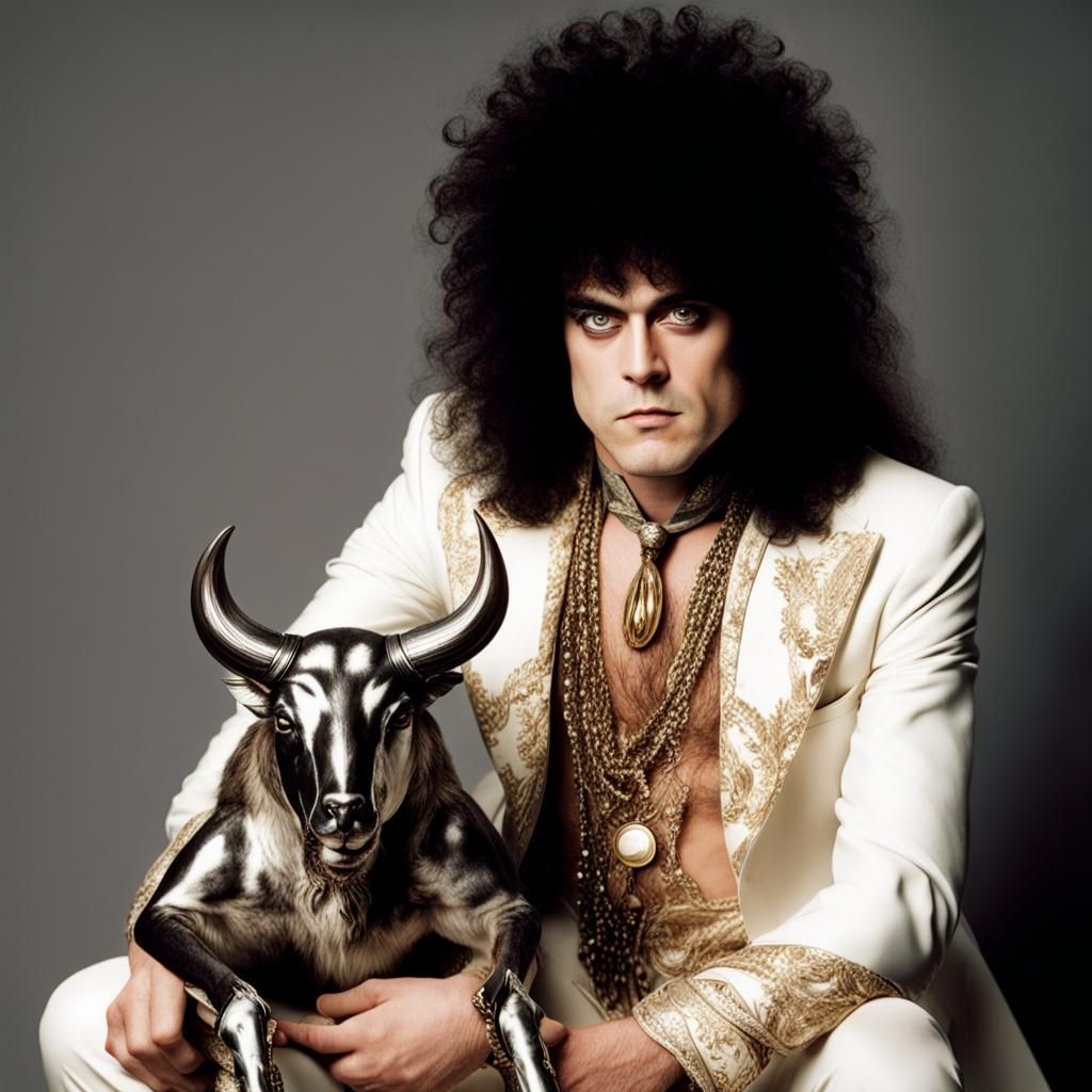 Marc Bolan and Metal Gnu in Glam Rock Style