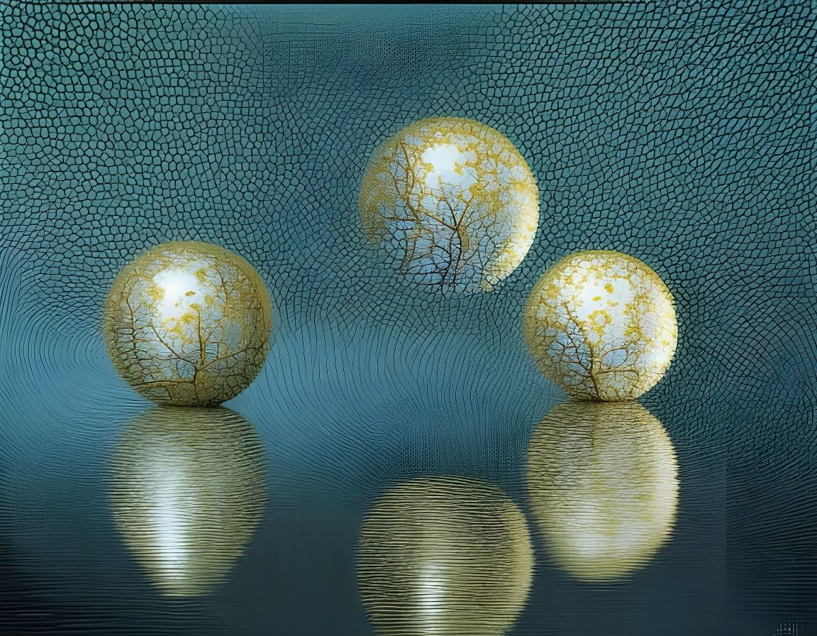 Exploding Cherry Tree of Life in Gold Light