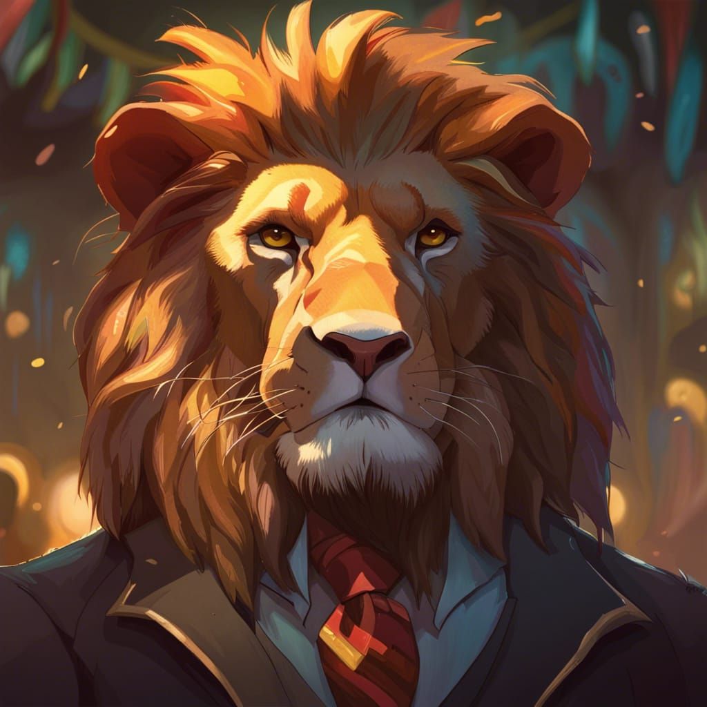 Lion King as Gentleman at Animal Party