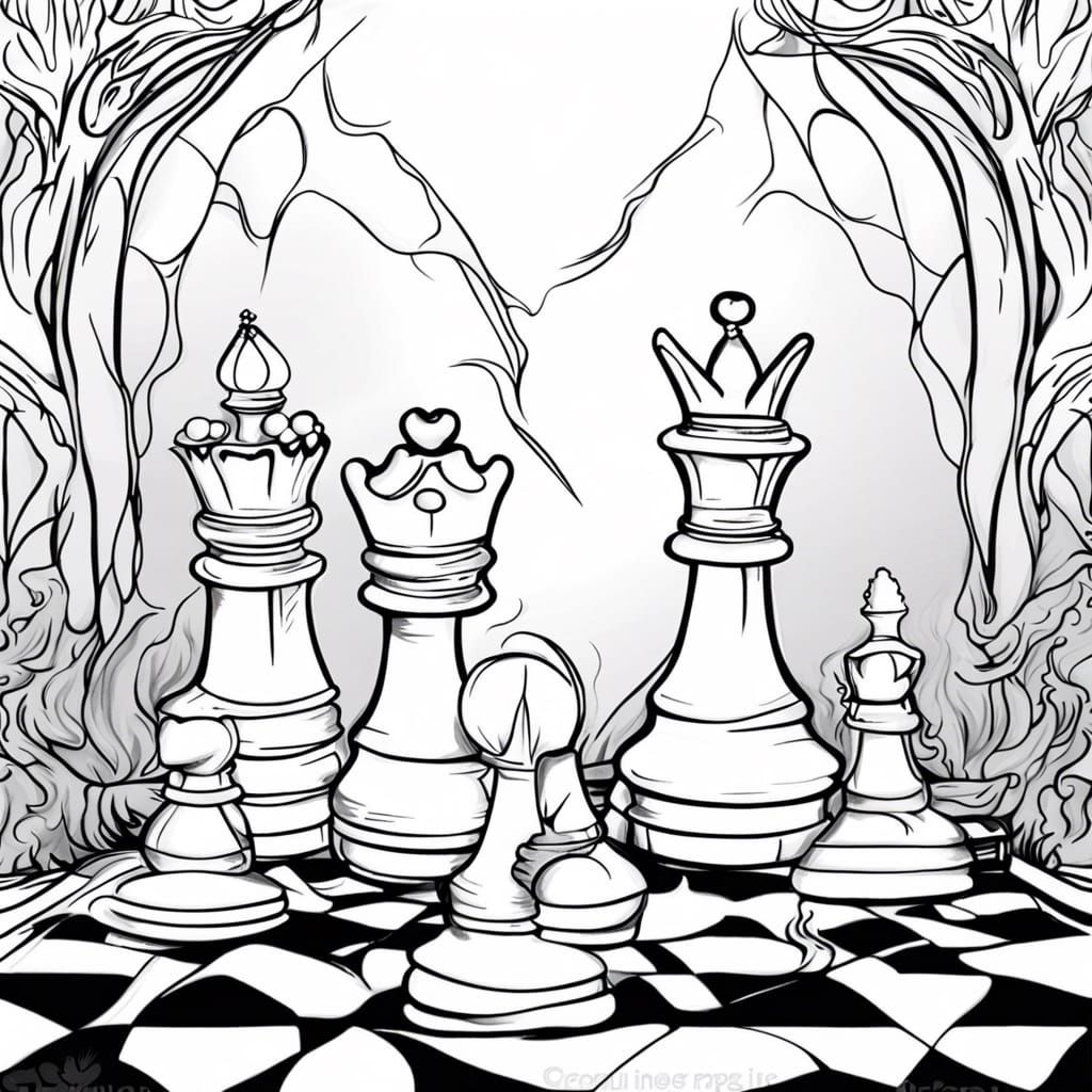 Chess Pawn Vampire Costume Line Art Illustration