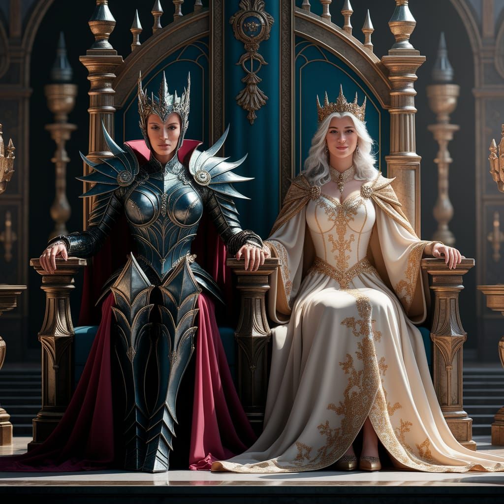 Queens on a Throne: Strength and Wisdom