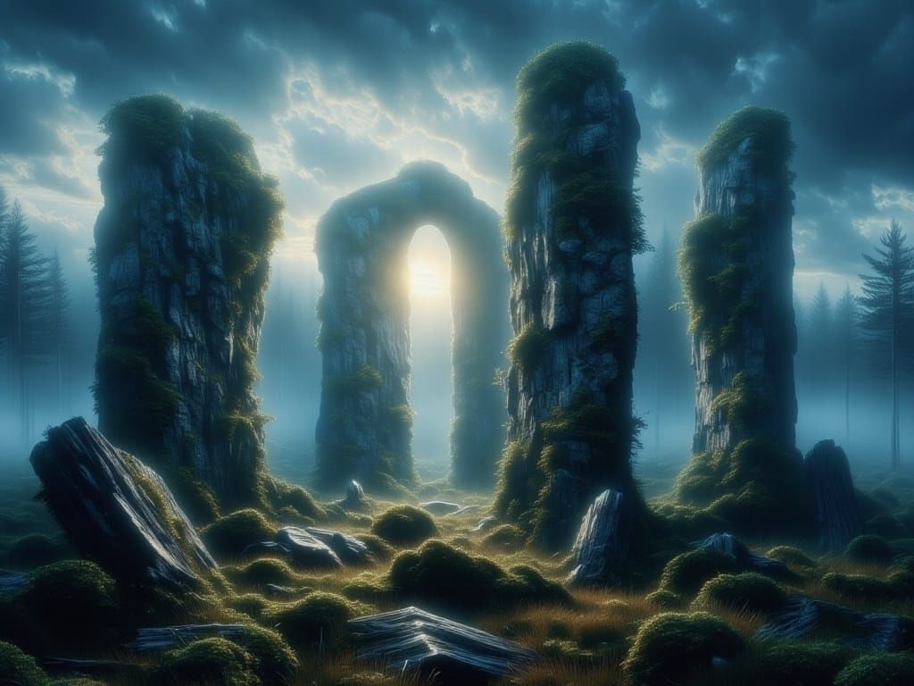 Mystical Door on Misty Irish Moor