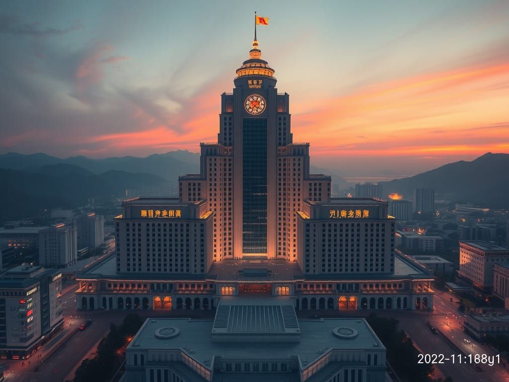 Pyongyang Sunset in Epic Digital Matte Painting