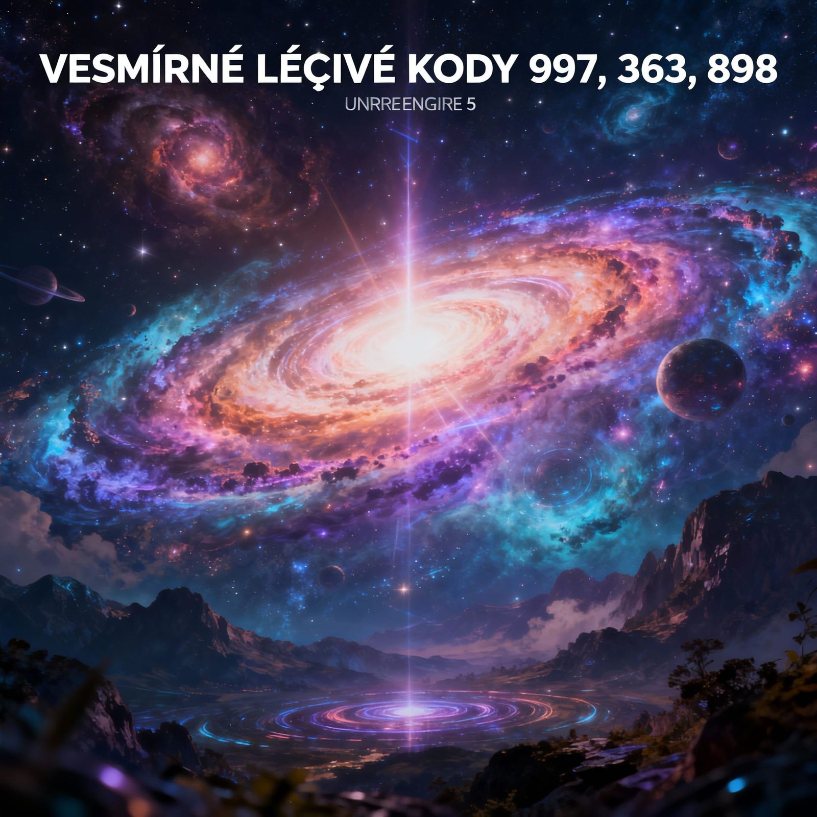 Cosmic Healing Landscape with Radiant Energy Fields