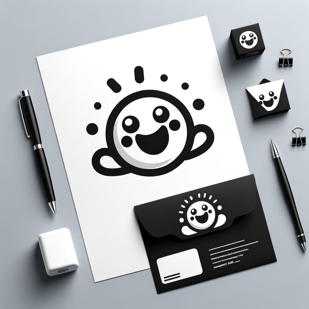 Playful Black and White Logo and Mailer Design