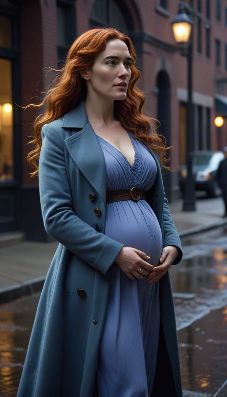 Kate Winslet as Pregnant Rose in 1912 New York, Cinematic Fi...
