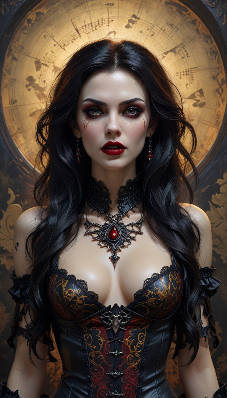 Alluring attractive Vampire woman