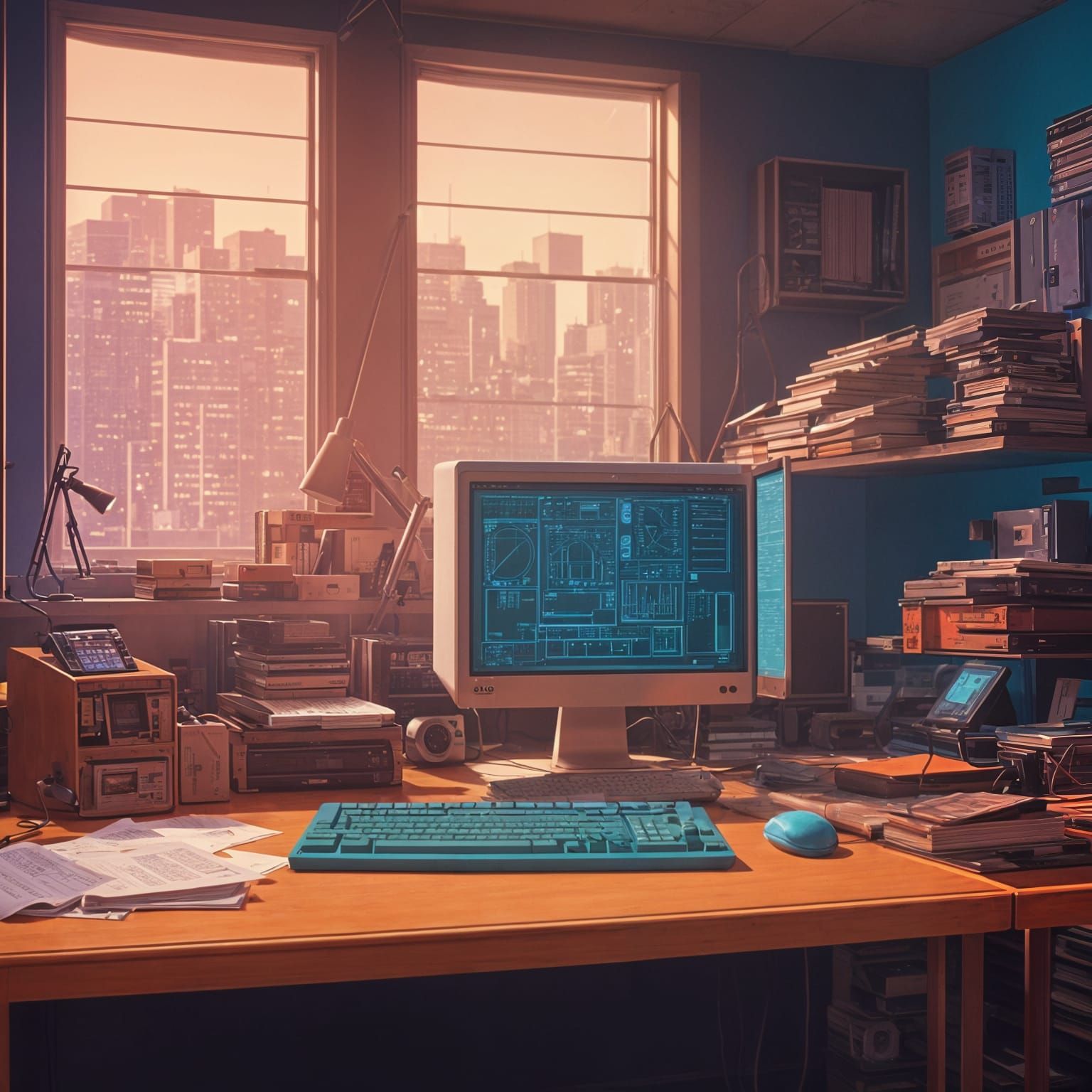 Vintage Computer Calculates Mathematical Equation in a Tidy...