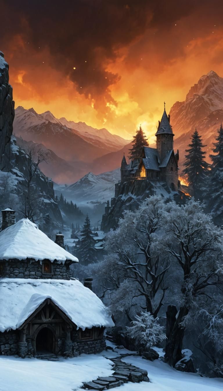 Helgen burns in Skyrim…