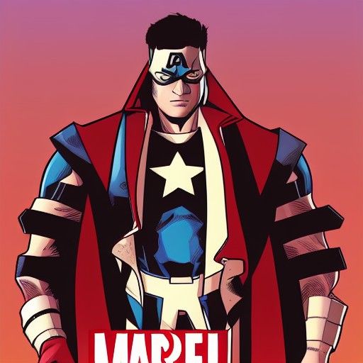 Dynamic Digital Illustration in Marvel Comics Style