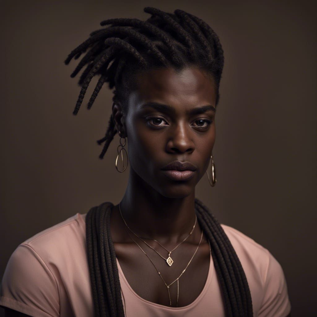 Androgynous Person with Dreadlocks: Fantasy Concept Art