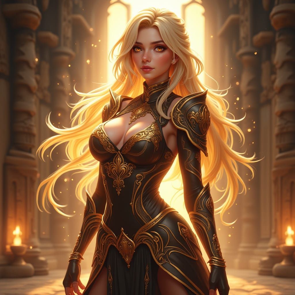 Radiant Cleric in Elegant, Magical Armor