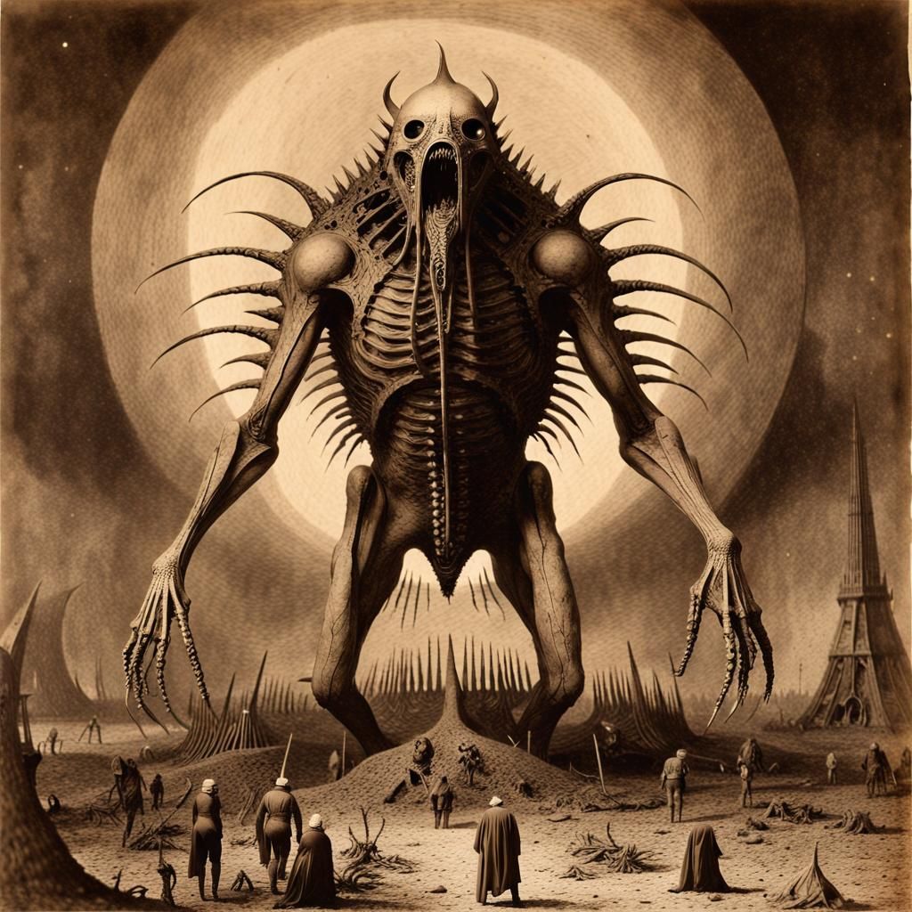 Nightmarish Sepia Photograph of the Great Annihilator