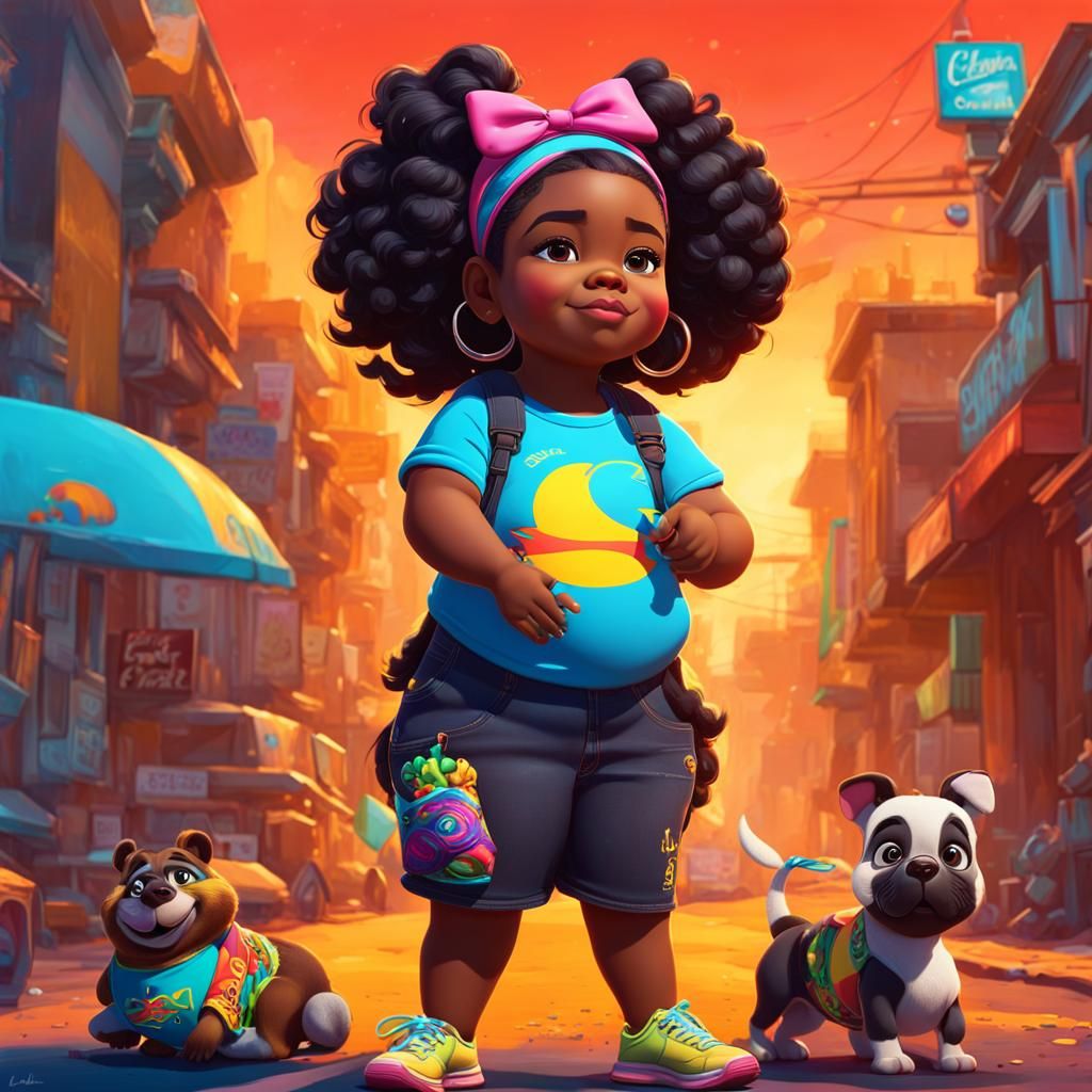 Colorful Street Art Portrait: Girl with Eureka Motto