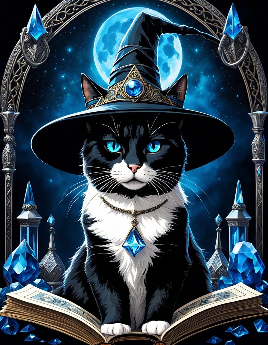 Mystical Cat Portrait in Dark Fantasy Style