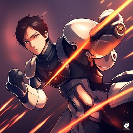 Fighting Robot in Anime Style