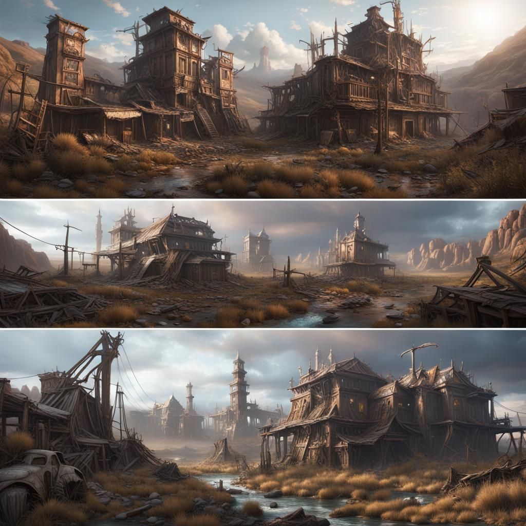 Post-Apocalyptic Wonderland: Detailed Matte Painting