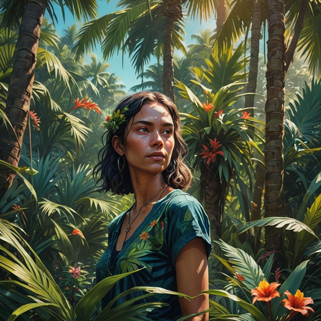 Lush Jungle Woman: Fantasy Concept Art