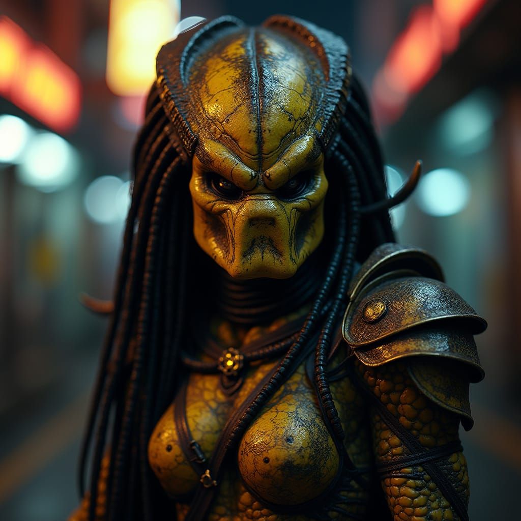Predator Goddess in Neon Jungle Lair