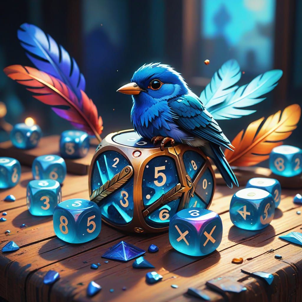 Enchanted Blue Gemstone Scene in Vibrant, Hyper-Realistic St...