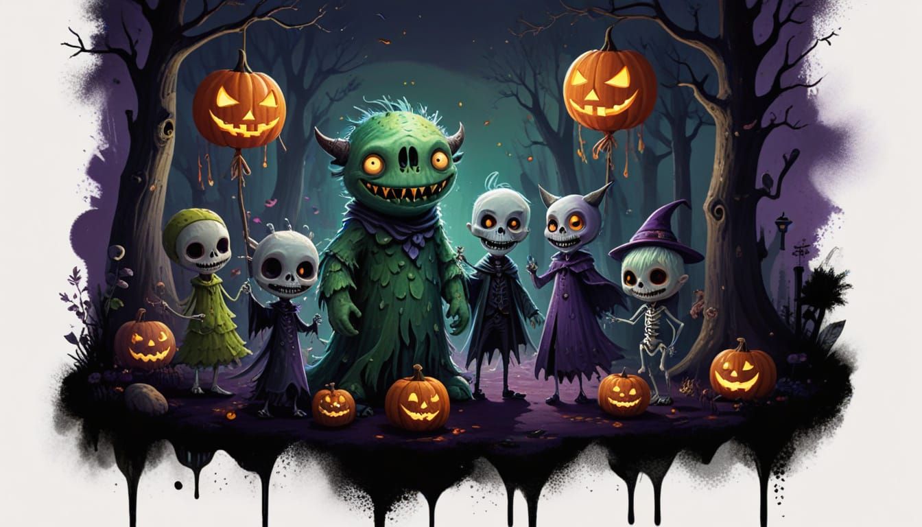 Whimsical Monster Party With Ghosts, Skeletons, and Vampires