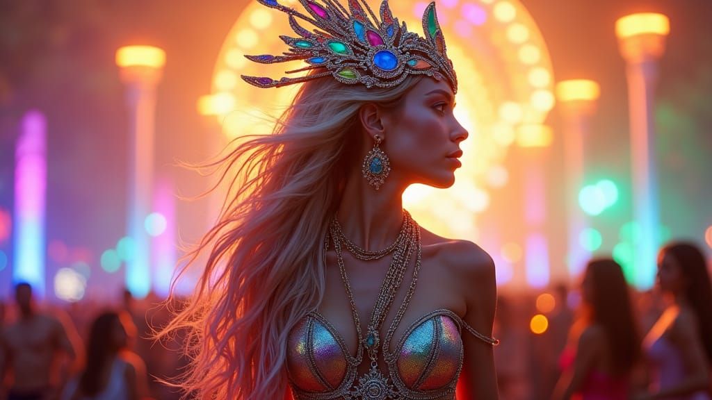 Goddess of Tomorrowland in Vibrant Concert Scene