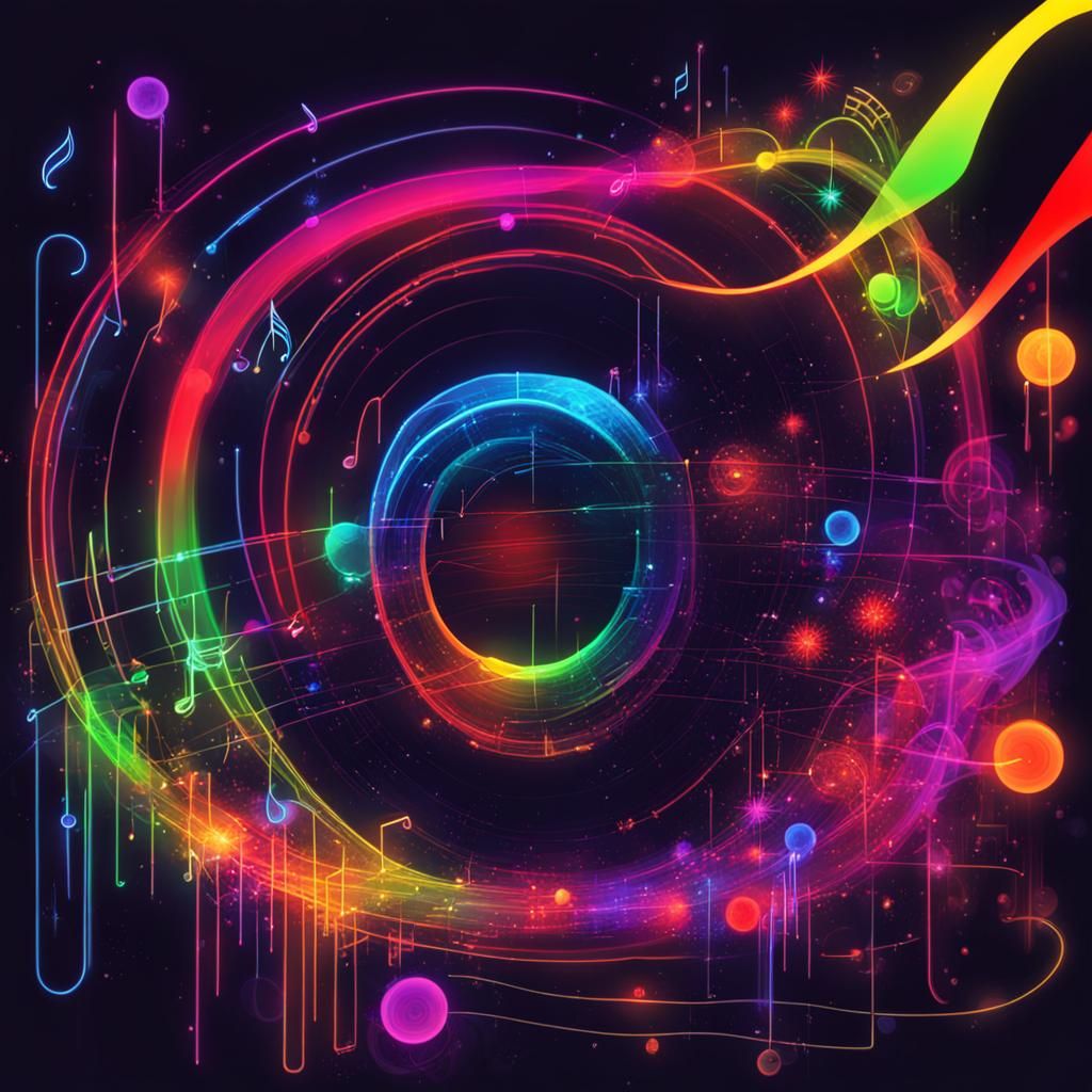 Vibrant Neon Visualization of Music's Feeling