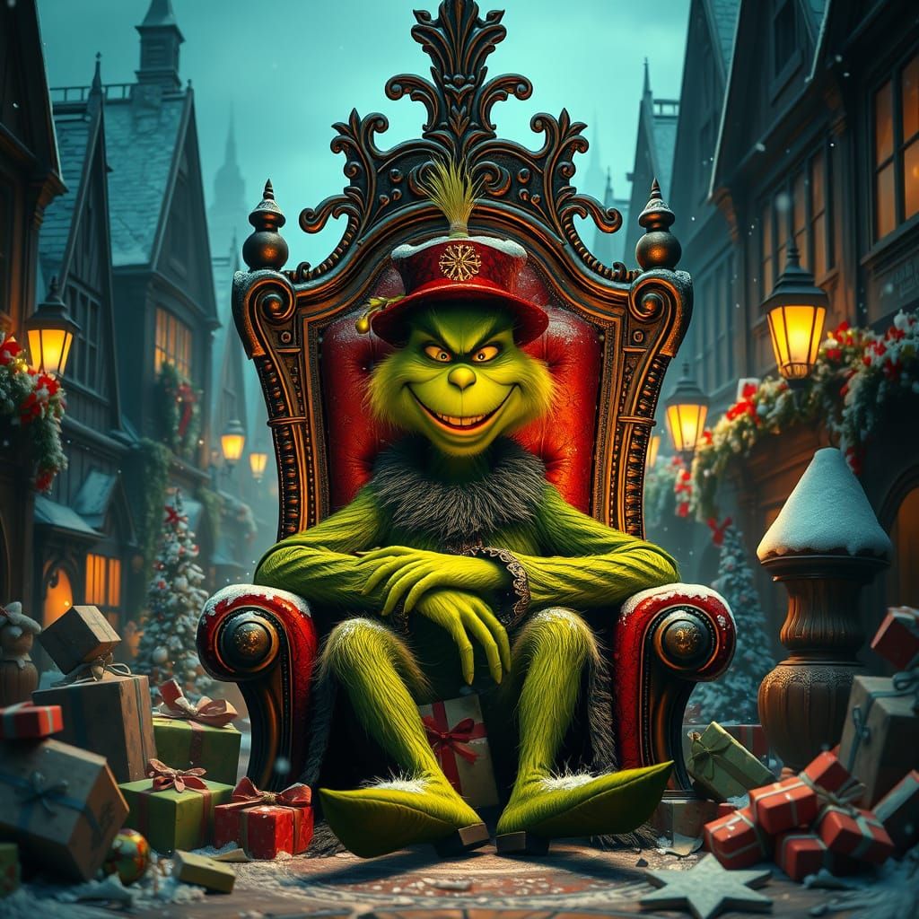 Gothic Grinch in Whoville Throne