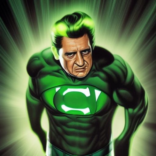 Johnny Cash as Green Lantern: Hyperrealistic Concept Art