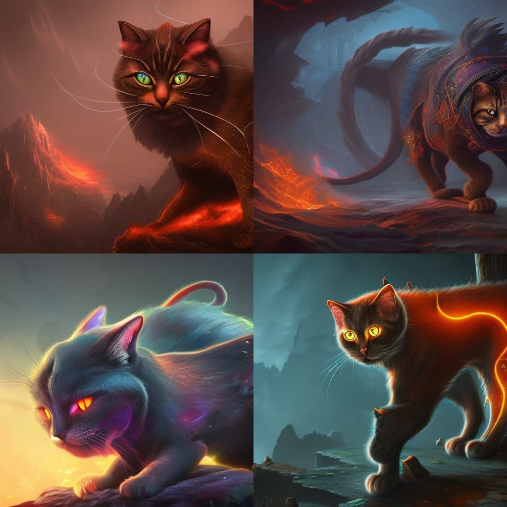 Elemental Cat: Detailed Fantasy Concept Art