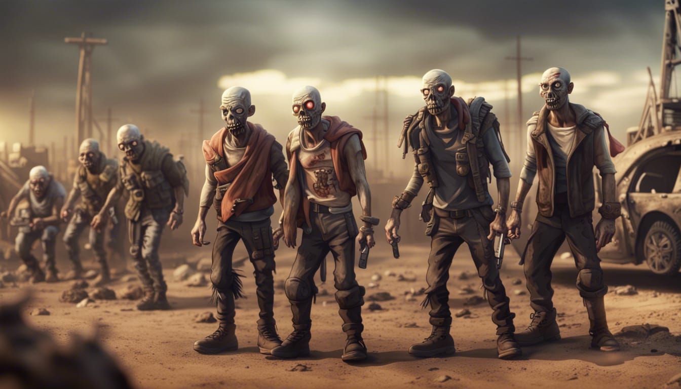 Cartoon Zombies in a Mad Max Apocalypse