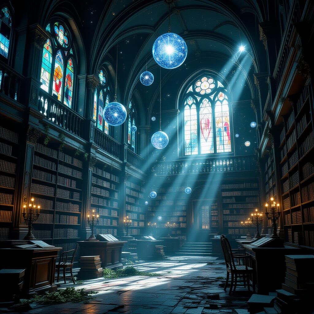 Cosmic Library with Drifting Constellations in Starlight