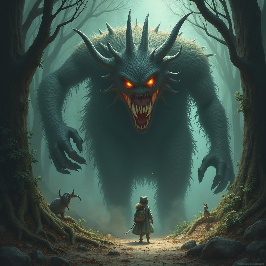 Gigerian Lovecraftian Horror Children's Book Illustration