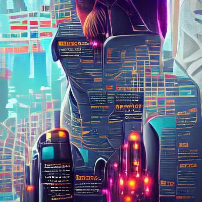 Cyberpunk City Travel Poster: Nanotech Visions