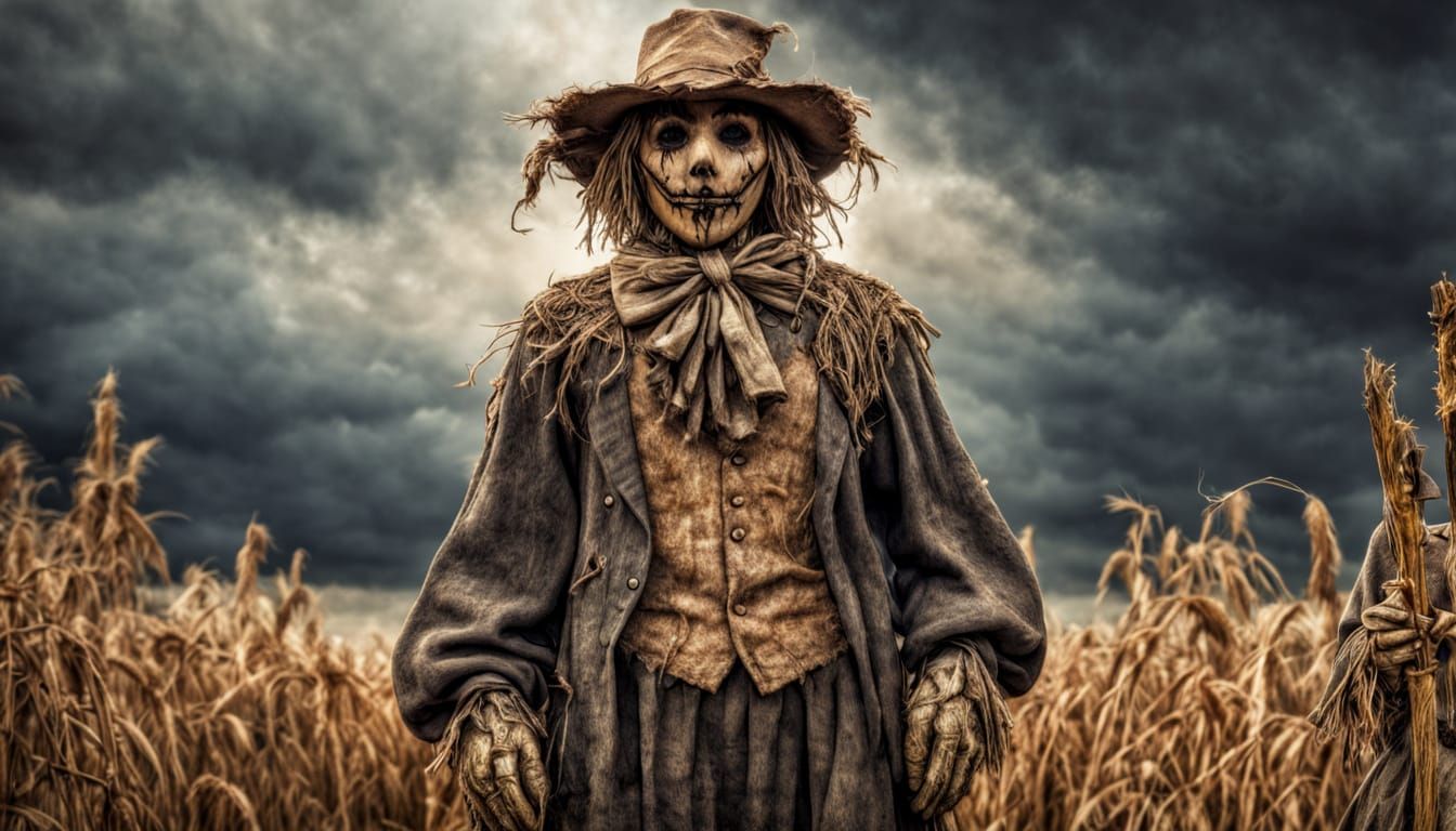 Hyper Realistic Scarecrow Men in Tattered Modern Dress