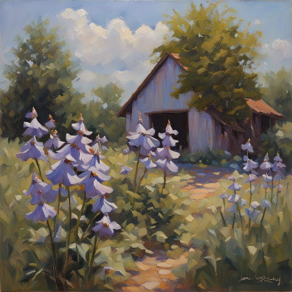 Bellflower in Oil Painting Style