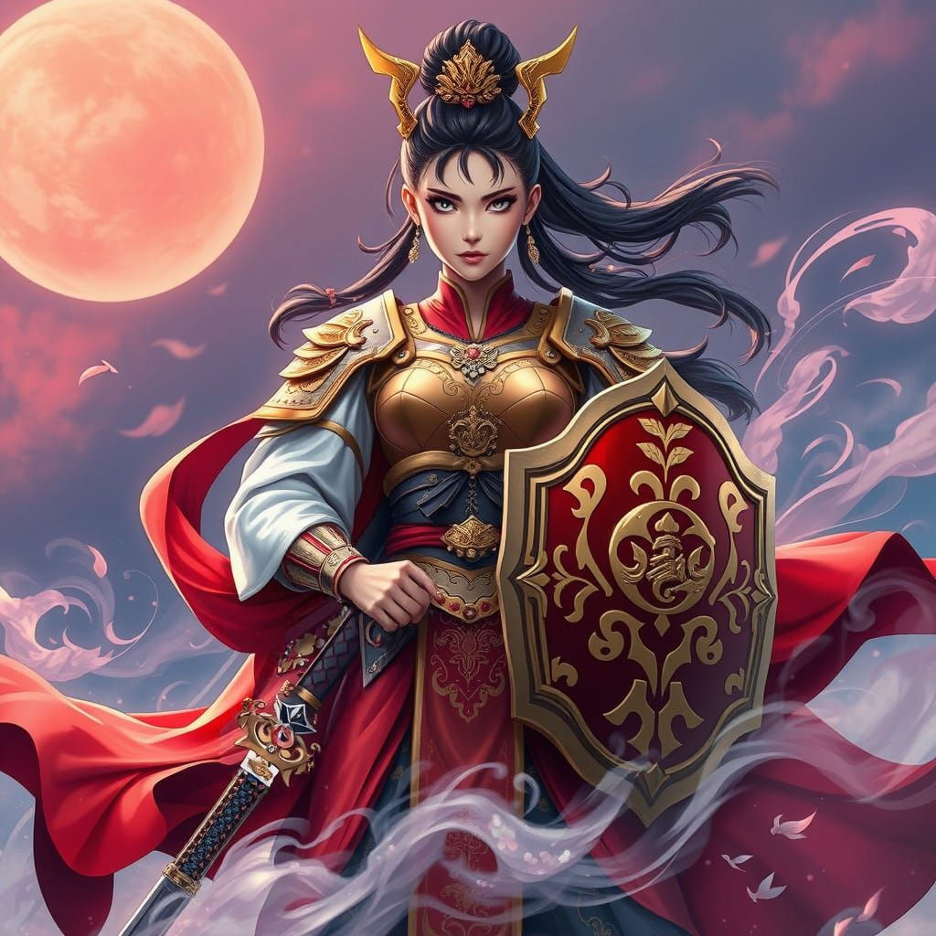 Ethereal Warrior Princess in Regal Armor