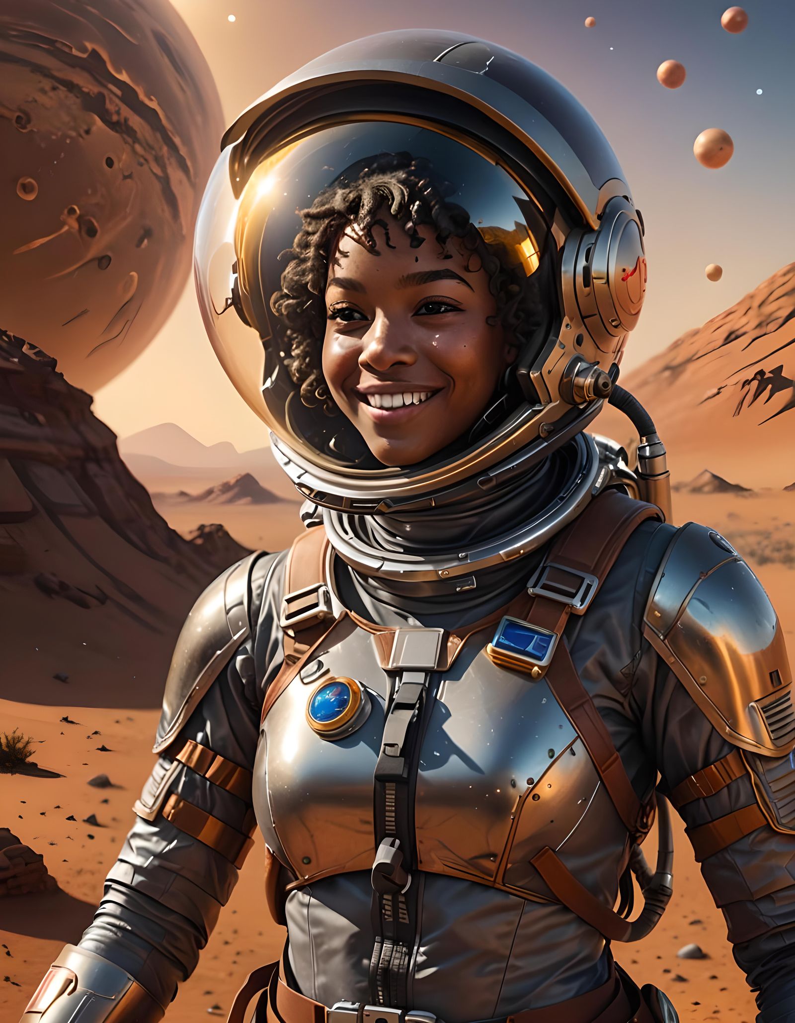 Black Astronaut's Joyful Mars Exploration in 8K