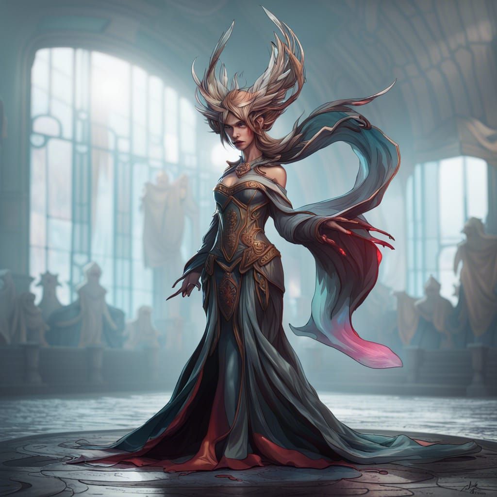 Queen of Hate Portrait in Hyperdetailed Style