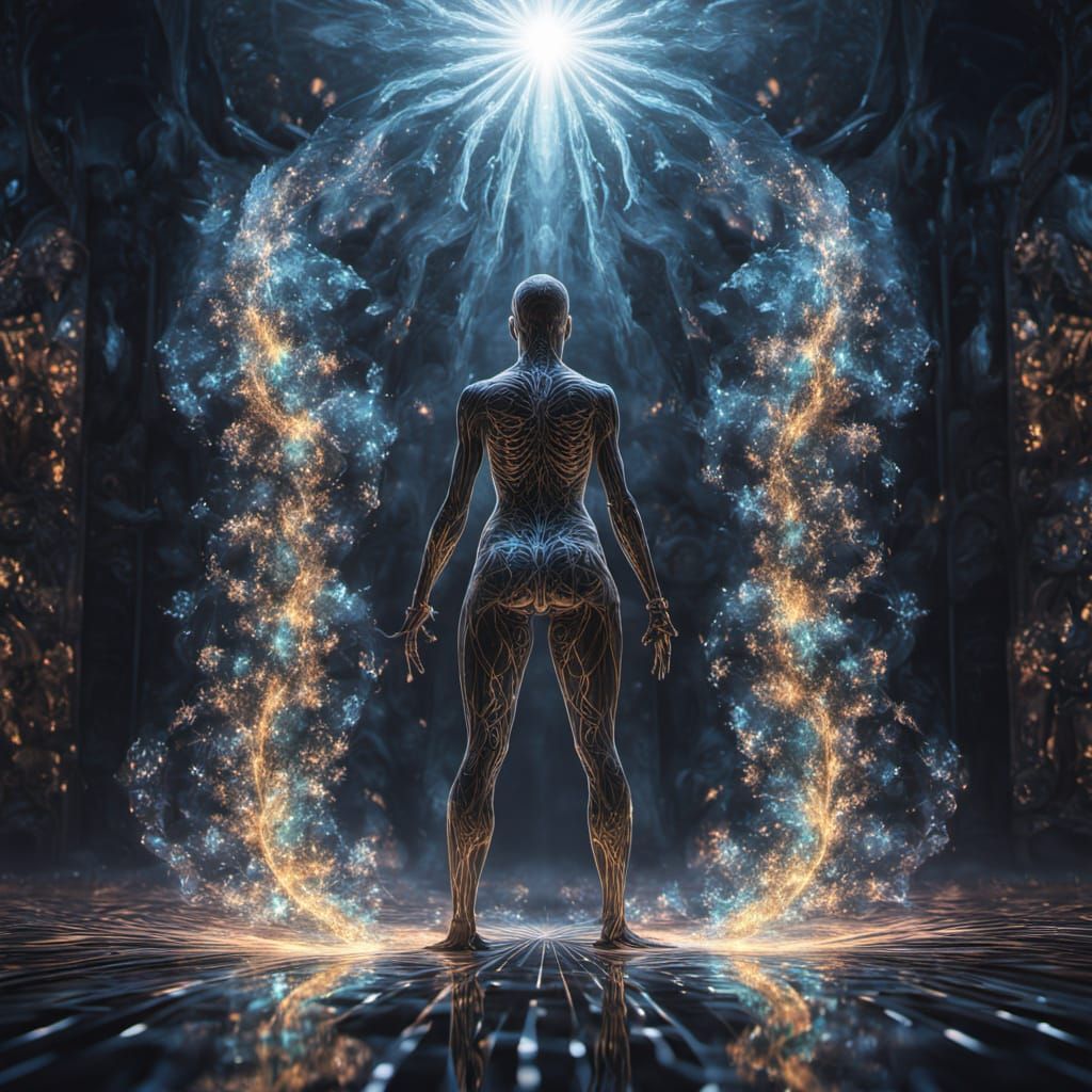 Fractured Dancer: A Surreal Reflection in Fantasy Art