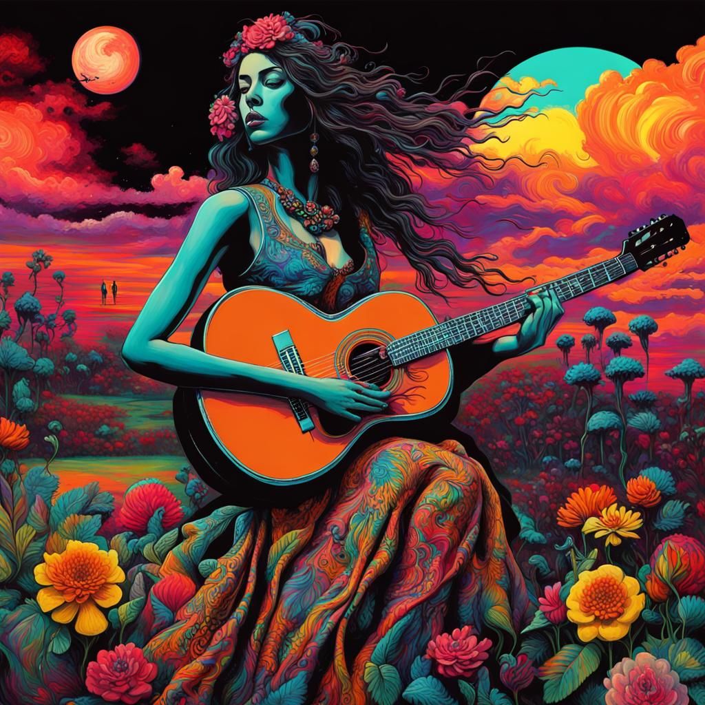 Bohemian Guitarist on Alien Planet, Florida Highwaymen Style