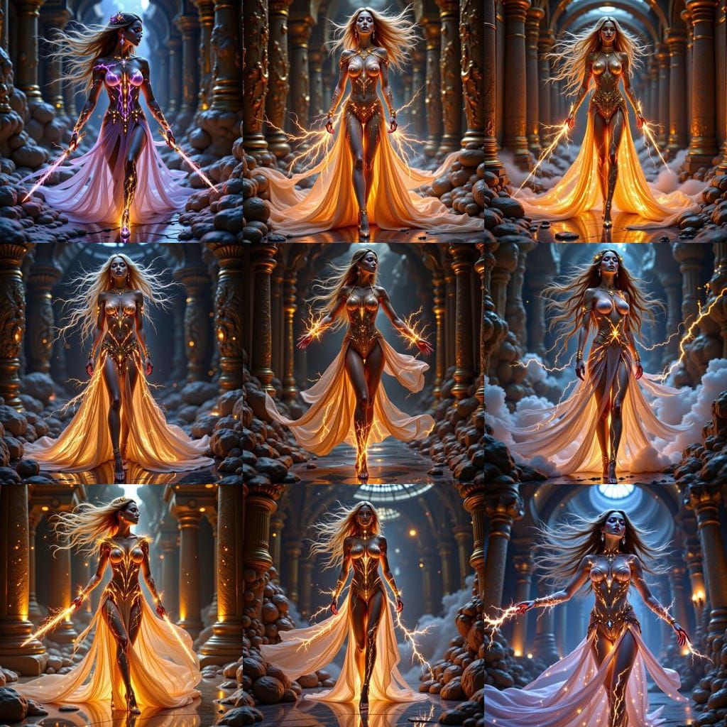 Cyberpunk Lightning Warrior Transforms into a Bolt of Energy