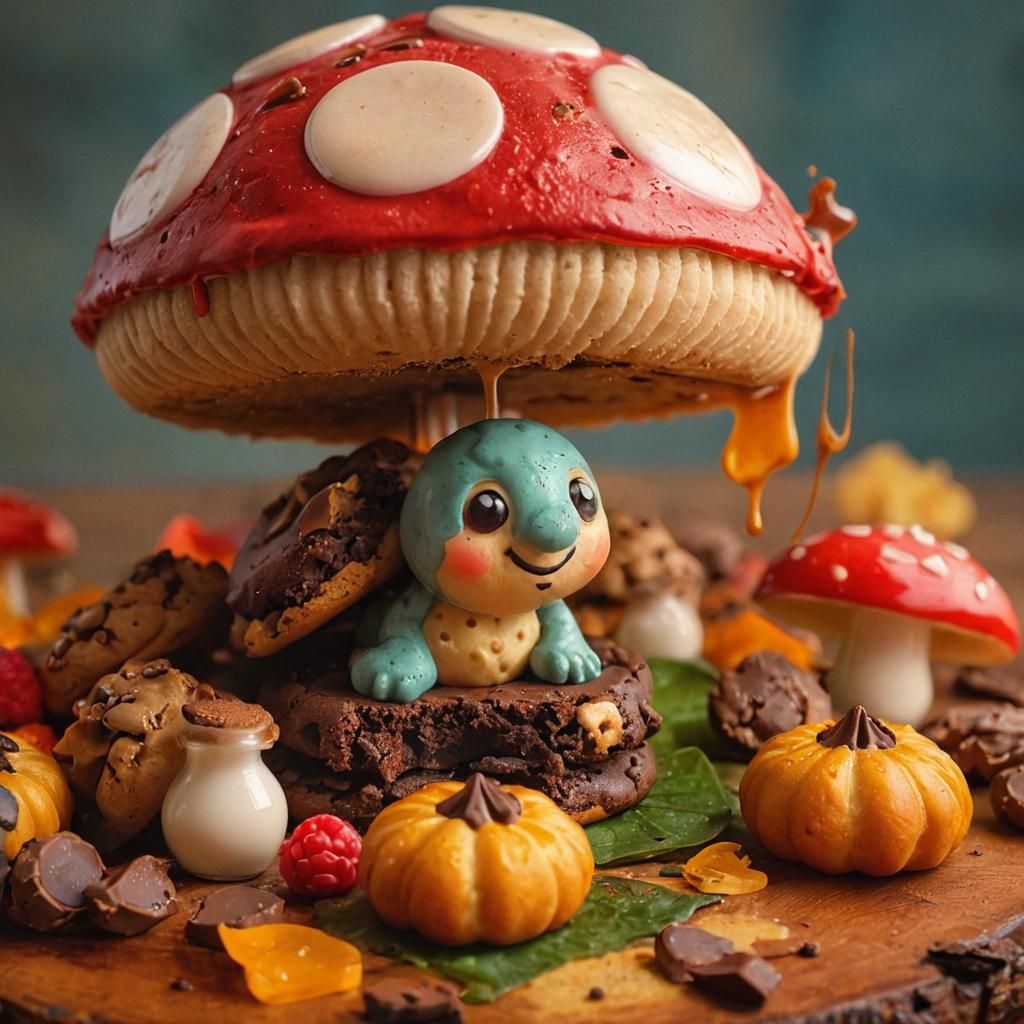 Warm Chocolate Chip Cookie Illustration in Watercolor Style