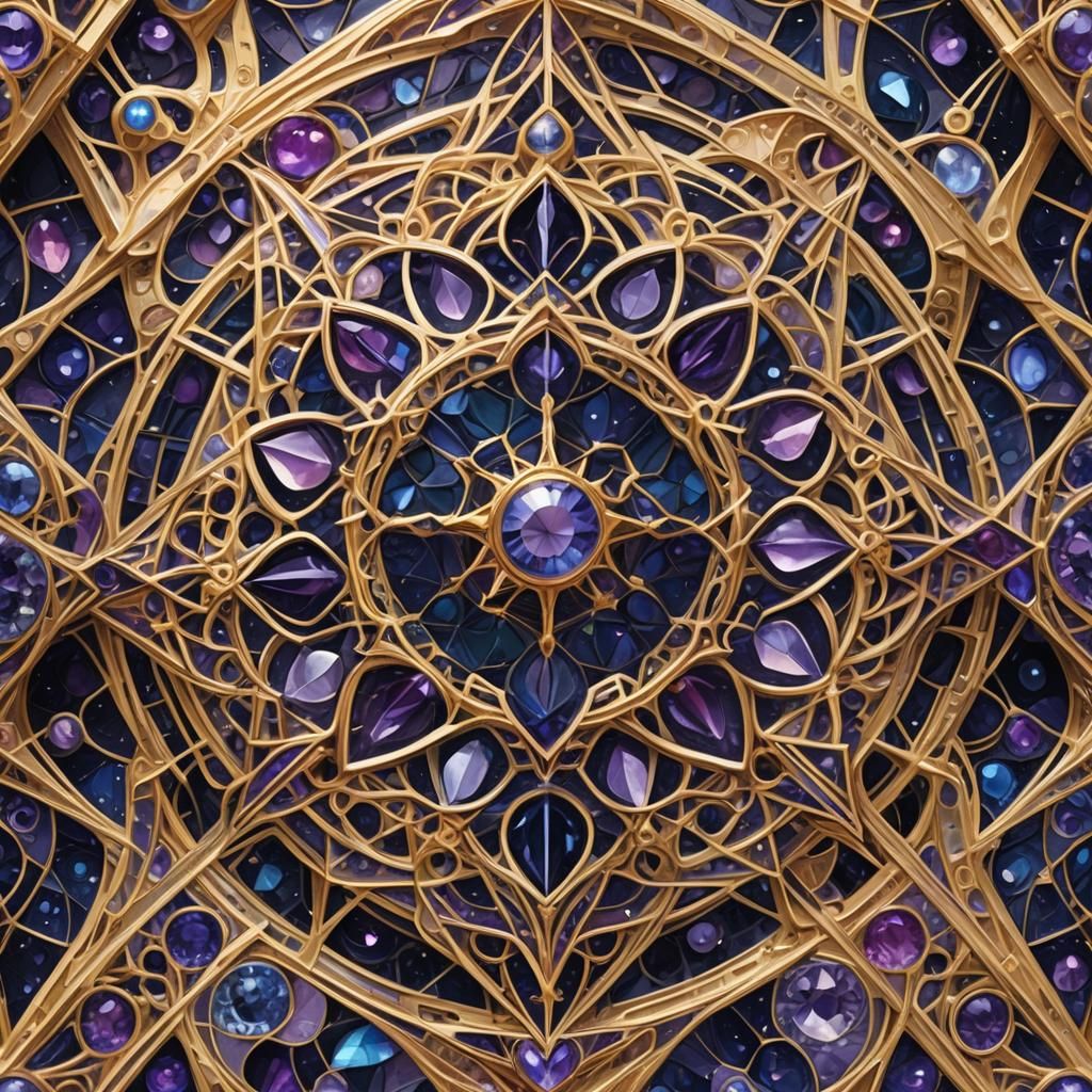 Iridescent Geometric Portrait in Surreal Style