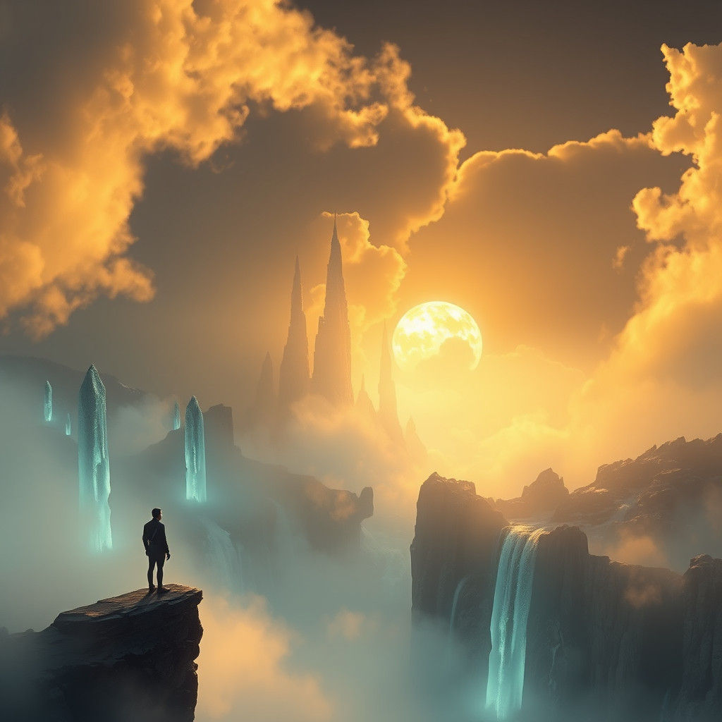 Iridescent Vista: Surrealist Landscape in 8K Matte Painting