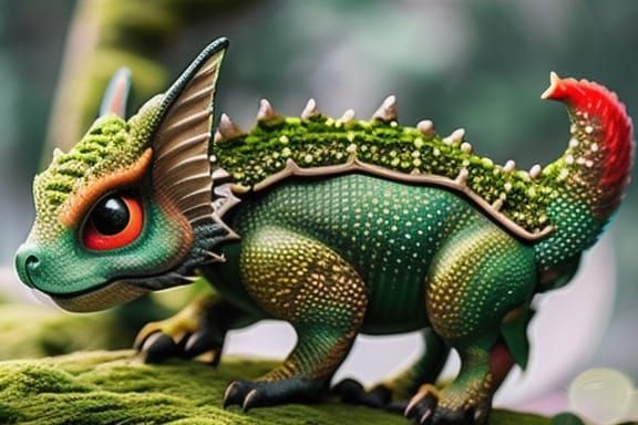 Festive Christmas Dragon with Red Nose, Detailed Digital Art