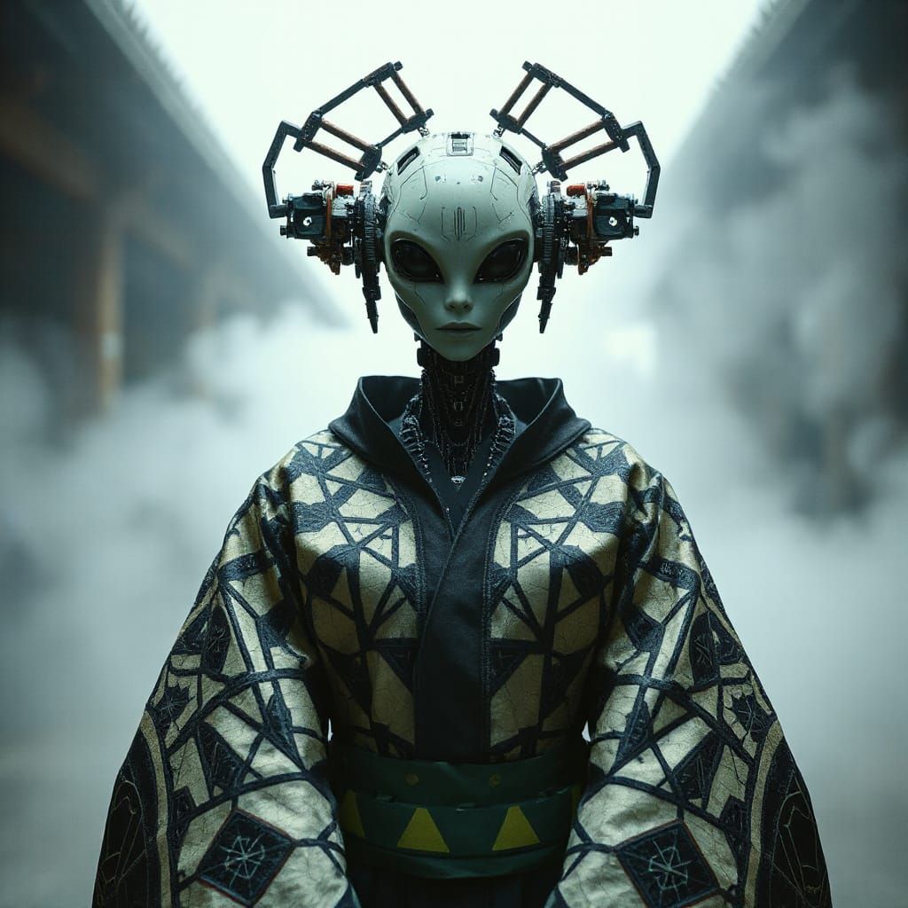 alien cyber geisha automaton