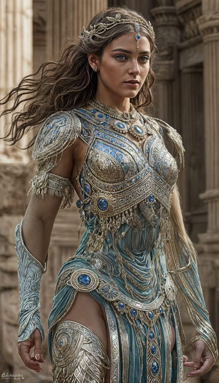 Cyborg Goddess in Classical Elegance